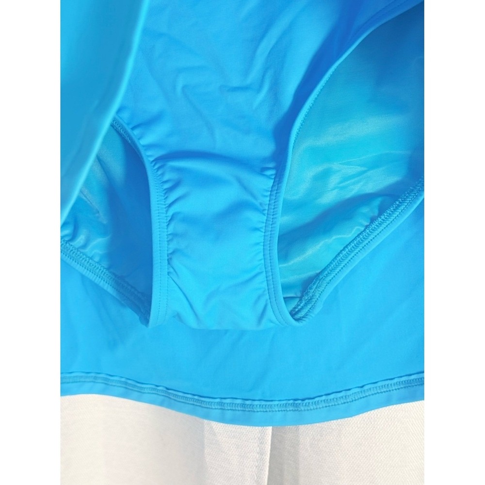 Lands End chlorine resistant tummy control Aqua Blue Swim Skort size 18 NEW - Picture 3 of 8